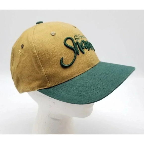 Vintage Sea World - SHAMU - Script Tan / Green Strapback Hat Adult OSFA Clean! - Picture 3 of 7